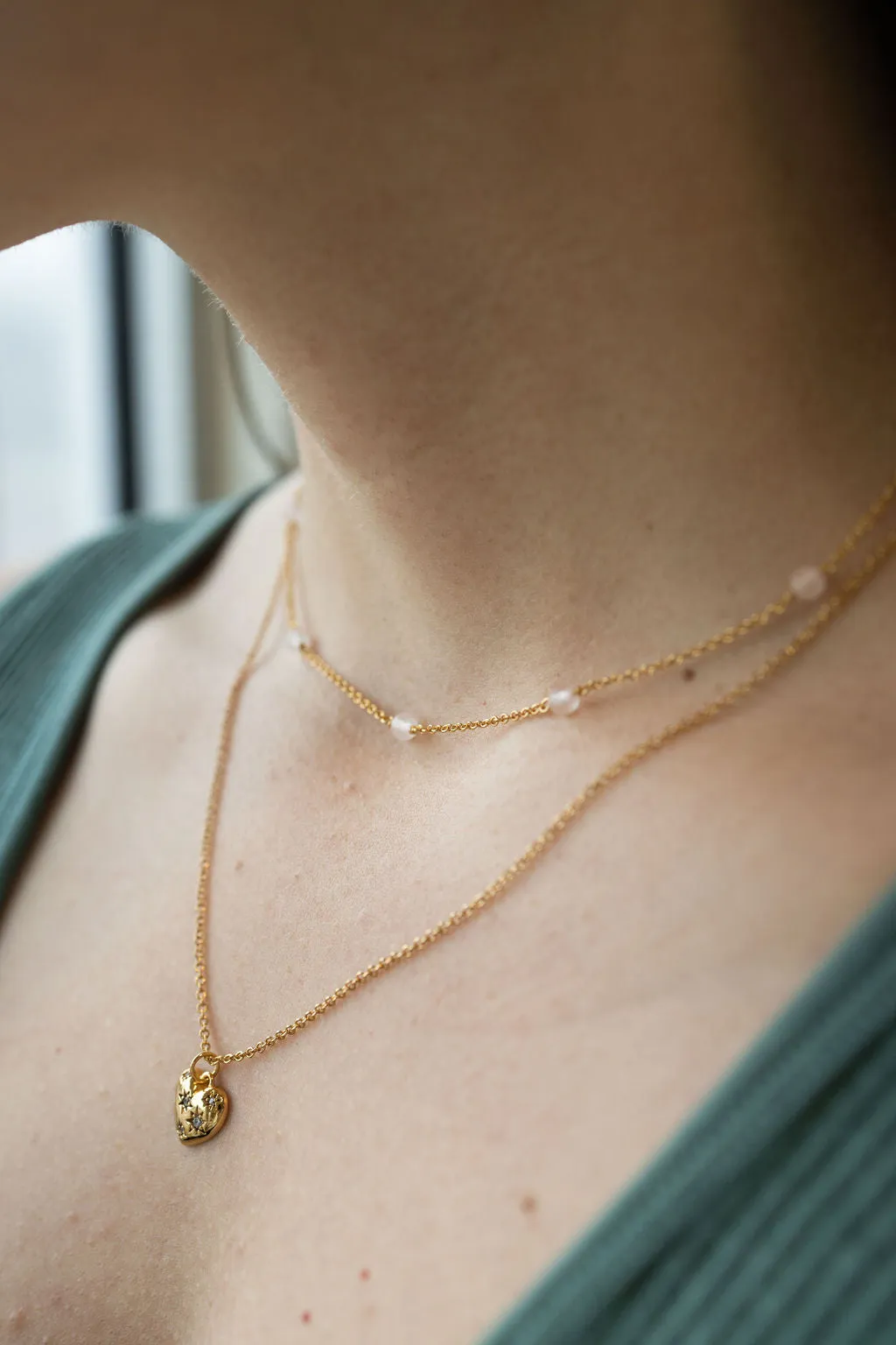 Heart Amulet Necklace in Gold
