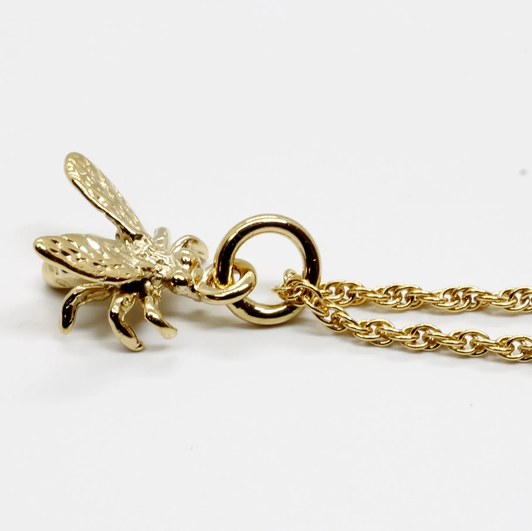 Honey Bee Necklace for Beekeeper made in 14kt gold Vermeil