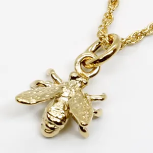 Honey Bee Necklace for Beekeeper made in 14kt gold Vermeil