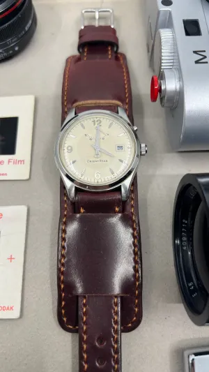 Horween Shell Cordovan Watch Straps 20mm, Bund Style Watchstrap, wristwatch band, Watch Bracelet Replacement, Watchband 22mm 21mm, Handmade Paul Newman Cuff Watch Strap