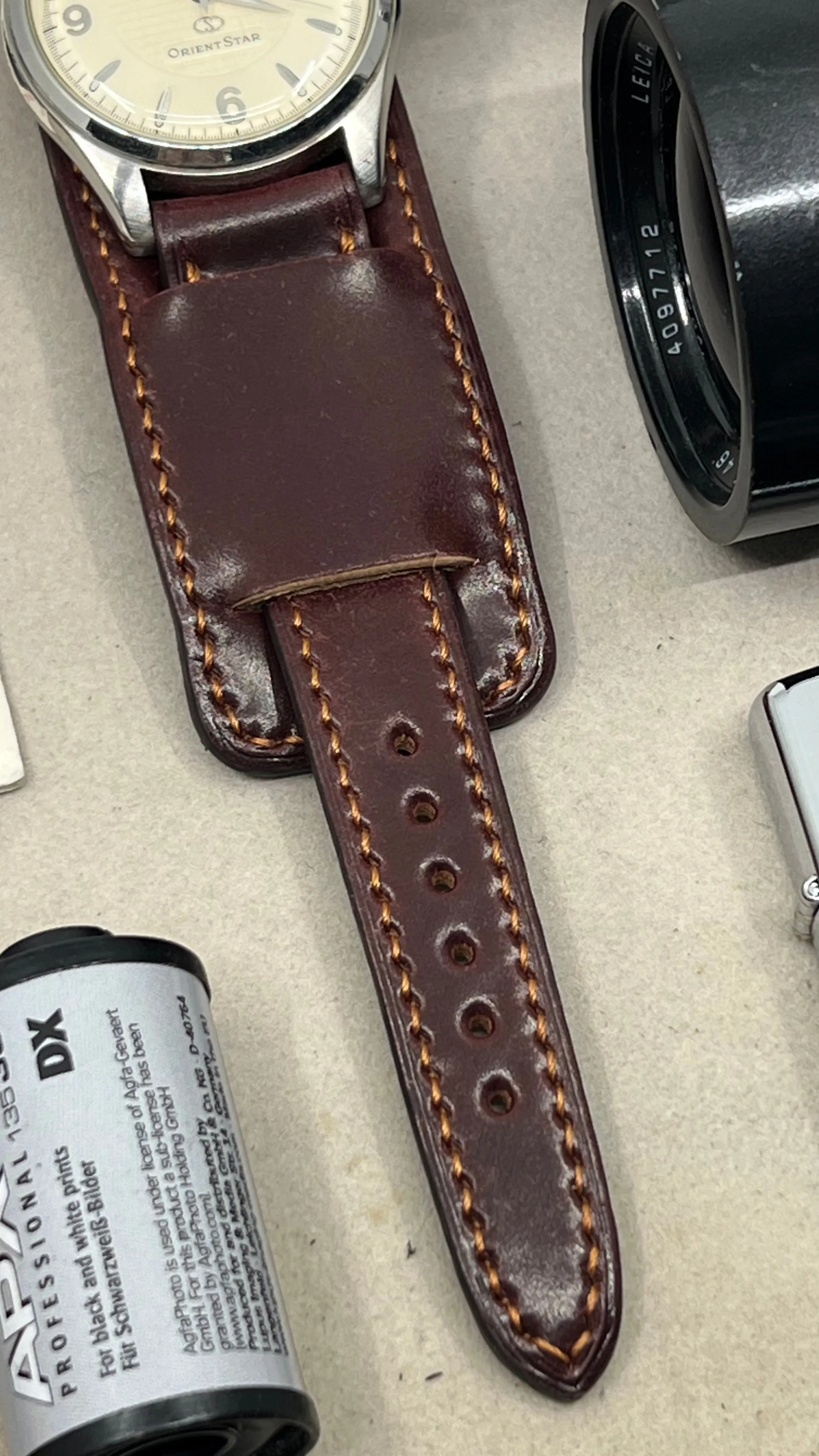 Horween Shell Cordovan Watch Straps 20mm, Bund Style Watchstrap, wristwatch band, Watch Bracelet Replacement, Watchband 22mm 21mm, Handmade Paul Newman Cuff Watch Strap