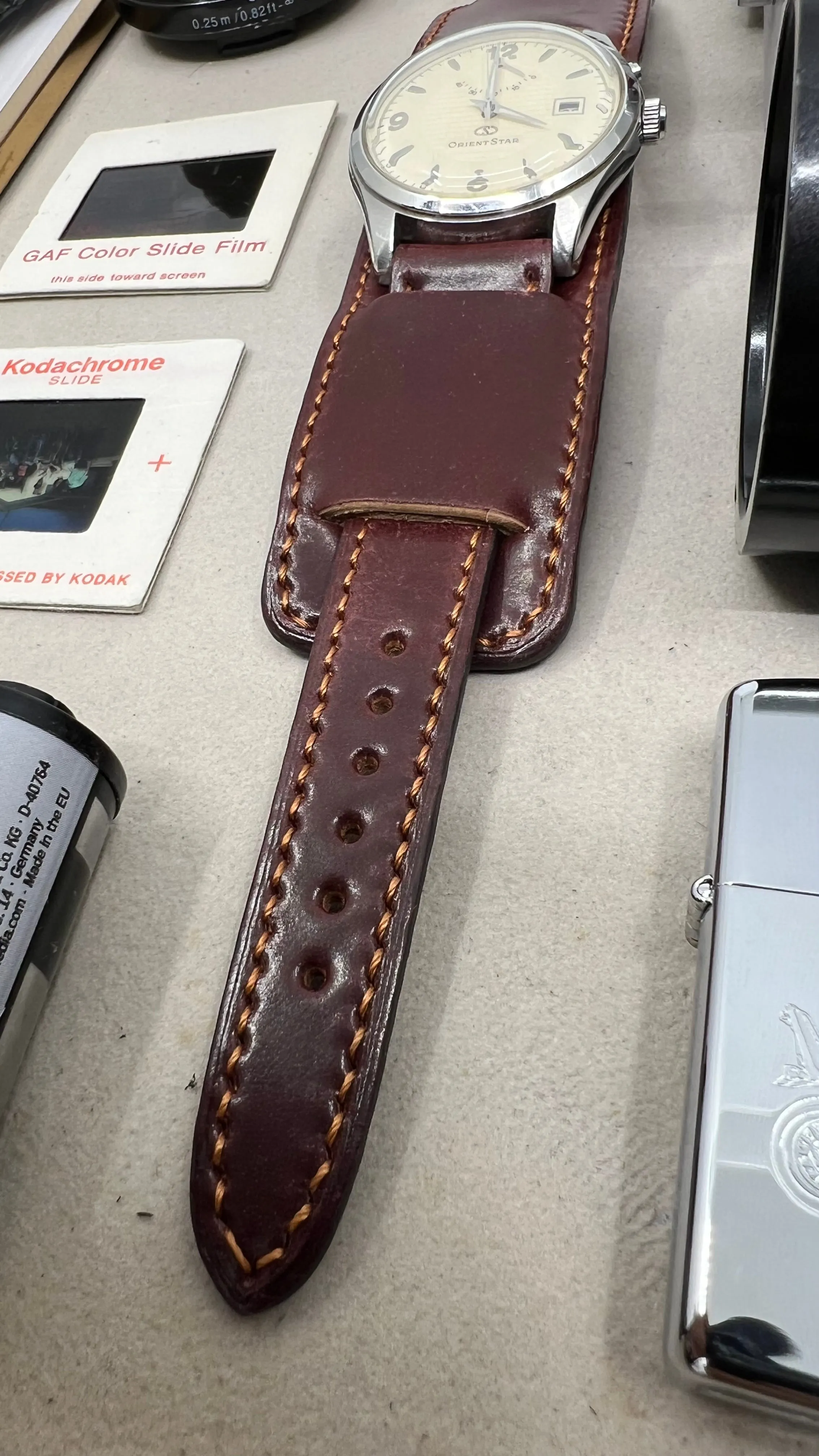 Horween Shell Cordovan Watch Straps 20mm, Bund Style Watchstrap, wristwatch band, Watch Bracelet Replacement, Watchband 22mm 21mm, Handmade Paul Newman Cuff Watch Strap