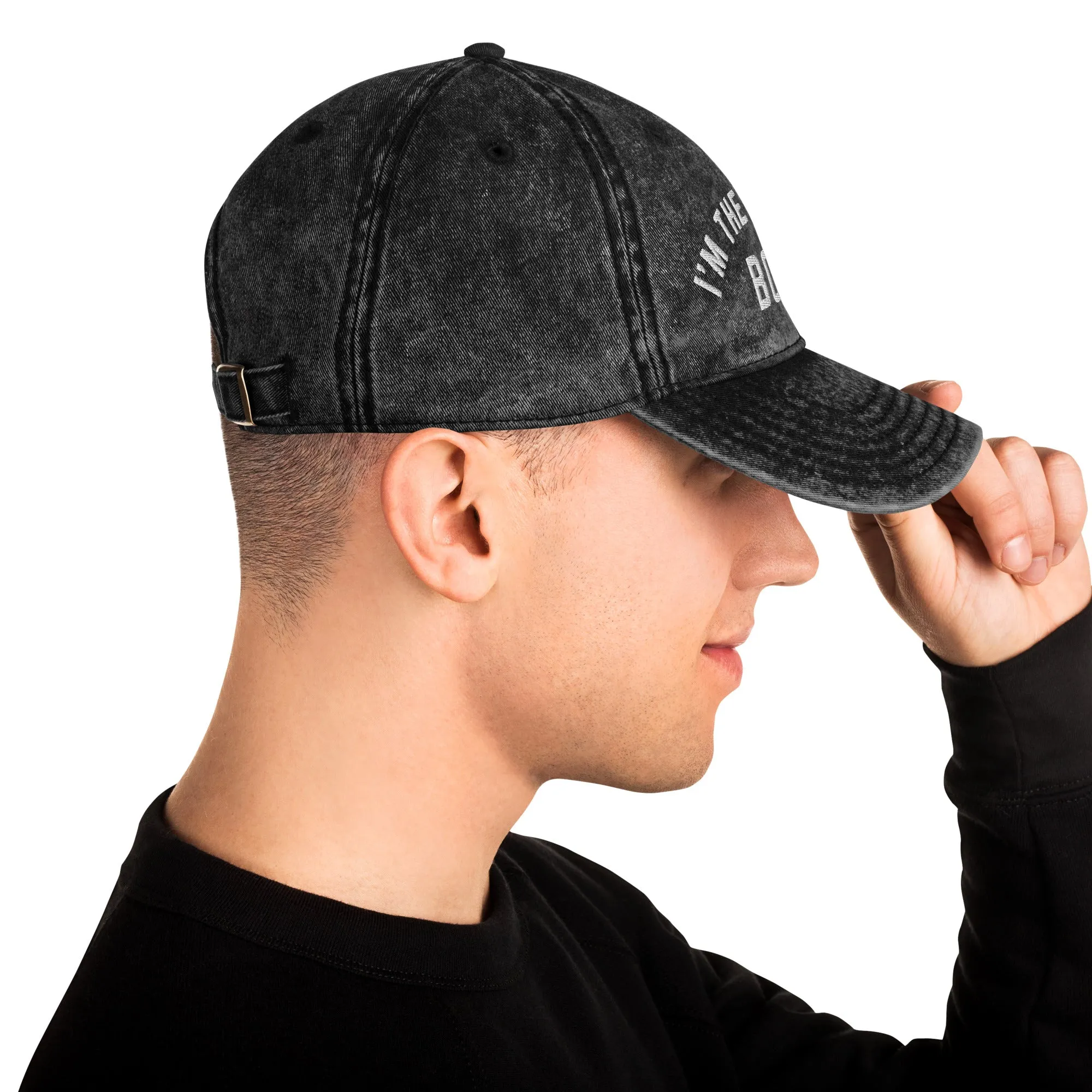 I Am the Eldest Boy Vintage Cotton Twill Cap, Funny Embroidered Hat