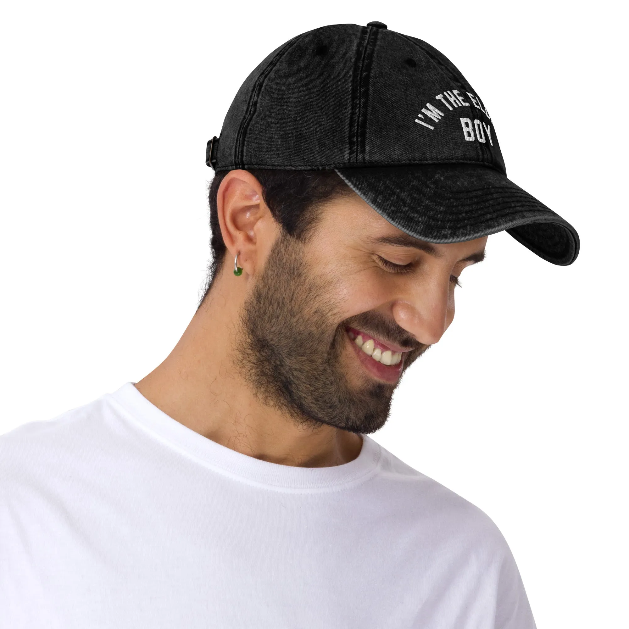 I Am the Eldest Boy Vintage Cotton Twill Cap, Funny Embroidered Hat