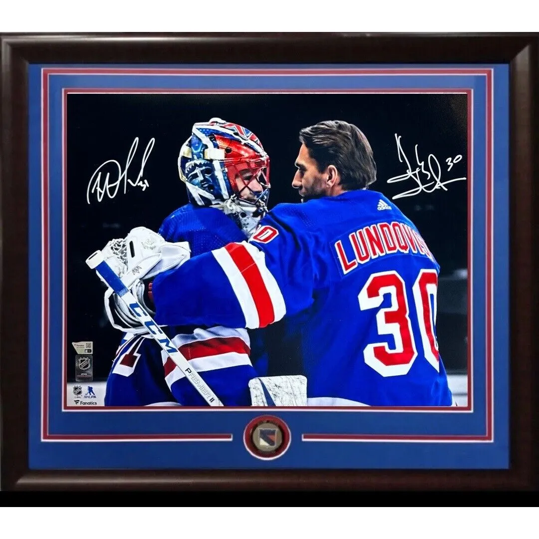 Igor Shesterkin Henrik Lundqvist Rangers Signed 16x20 Framed Photo Auto Fanatics