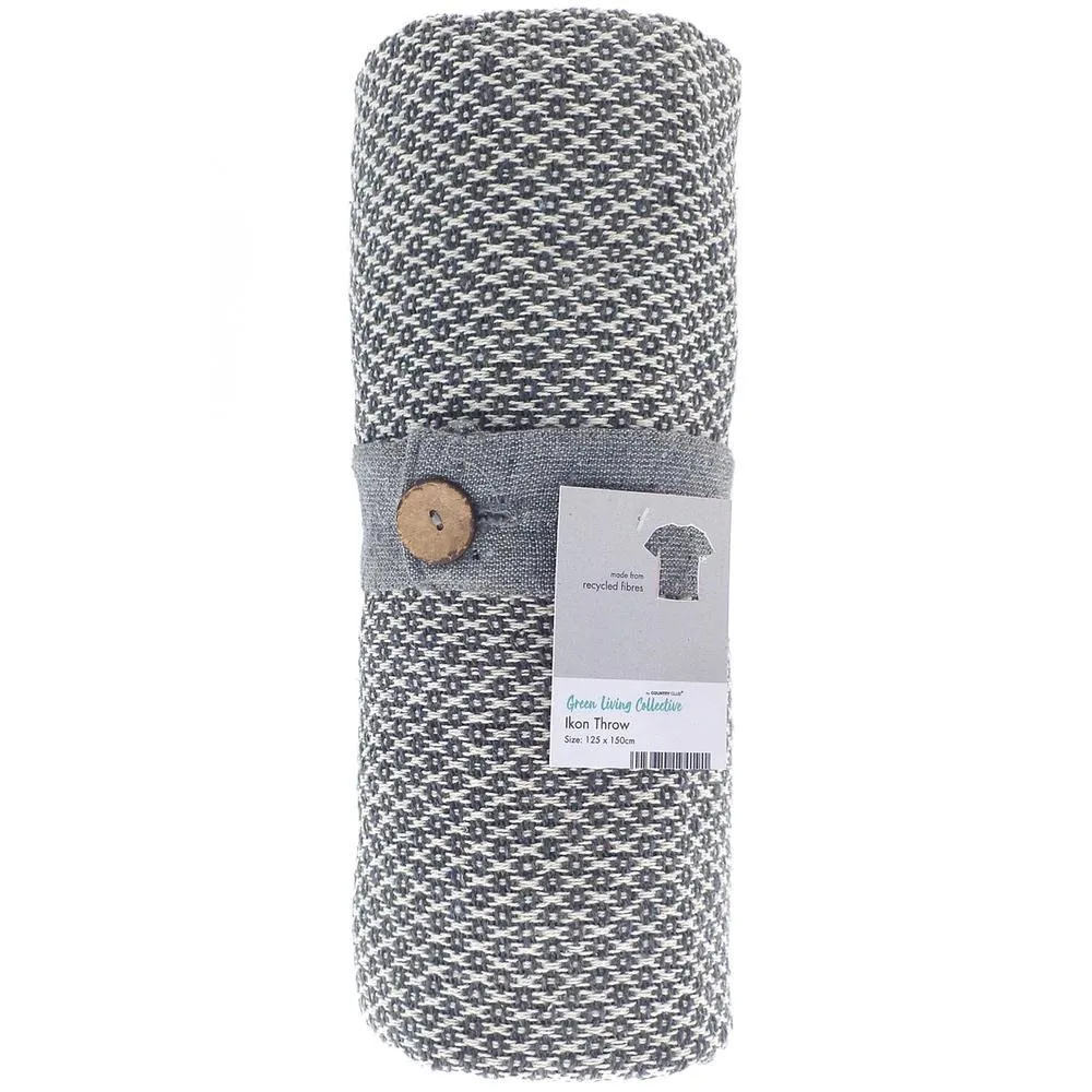 Ikon Recycled Cotton Throw - Grey