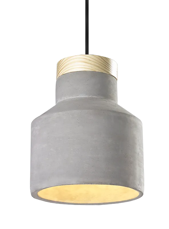 Industrial Concrete & Pine 11" Pendant