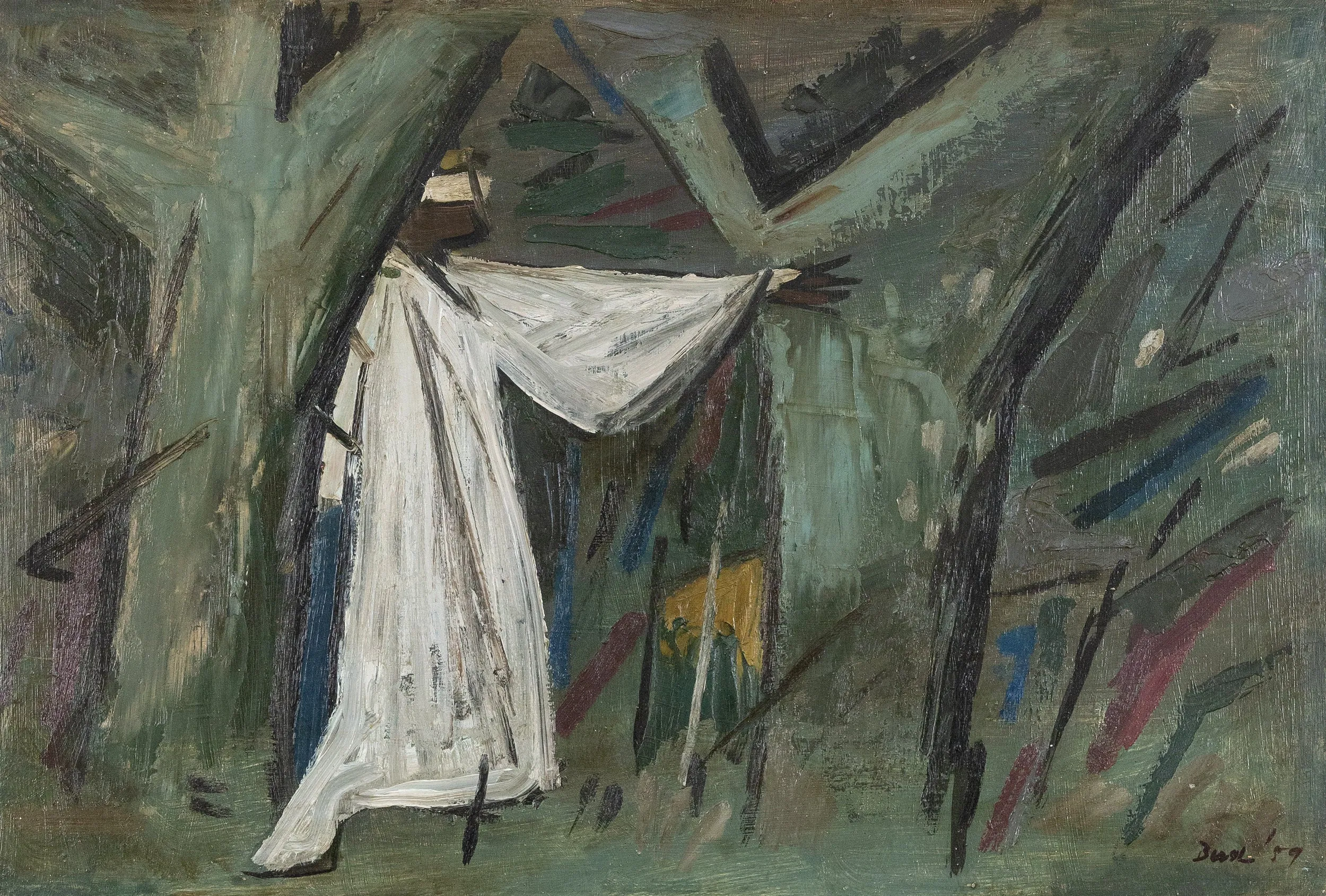 JACK BUSH "THE SEARCHER" OIL ON MASONITE, 1952