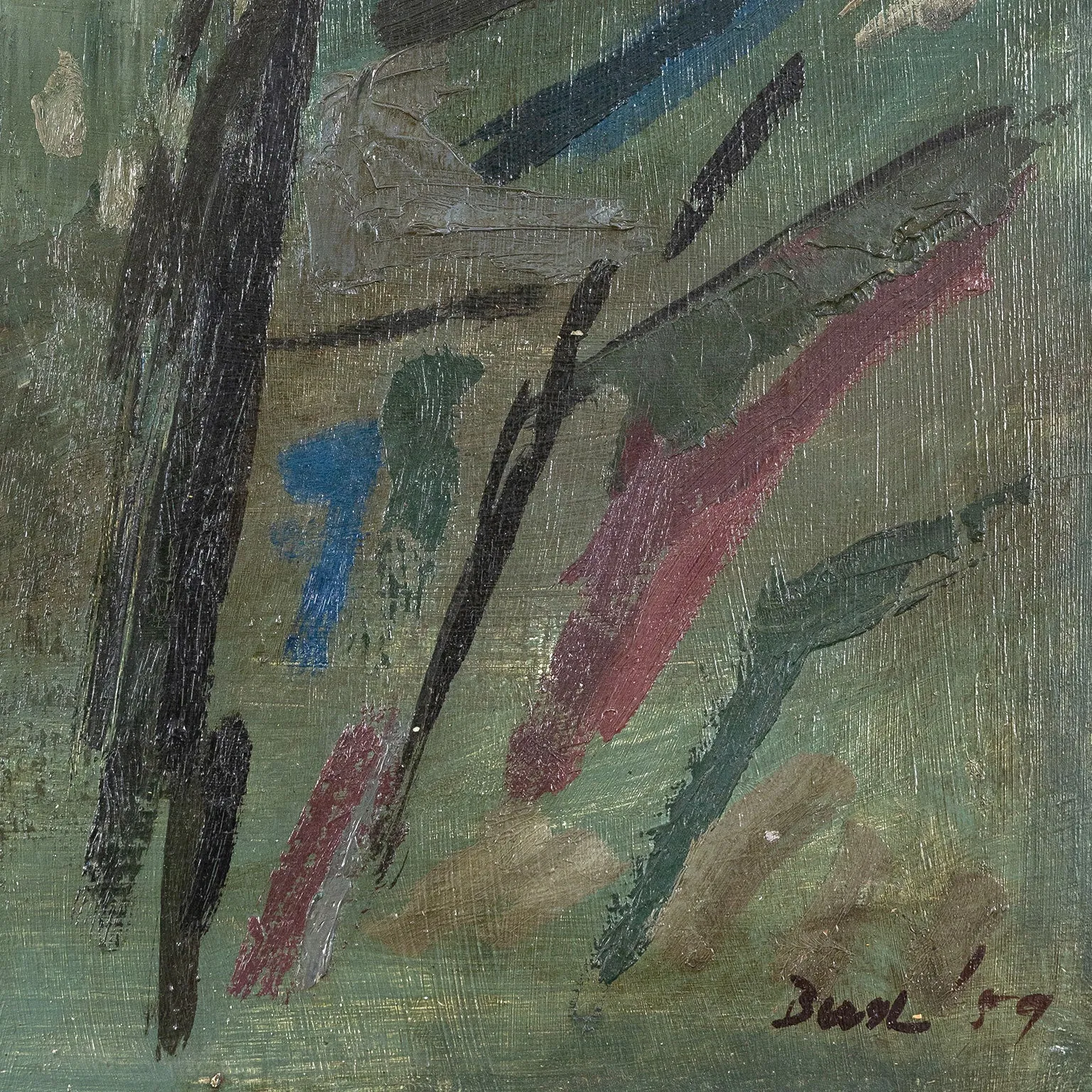 JACK BUSH "THE SEARCHER" OIL ON MASONITE, 1952