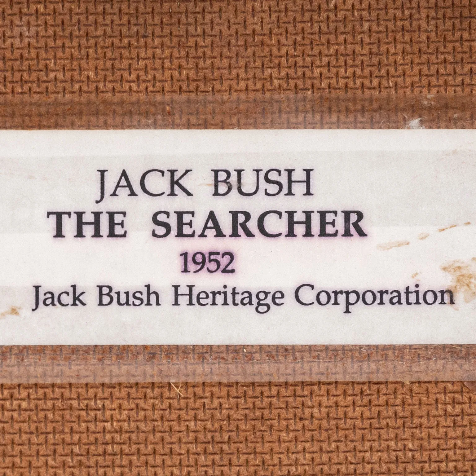 JACK BUSH "THE SEARCHER" OIL ON MASONITE, 1952
