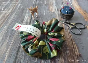 Japanese Handmade Chouchou/Scrunchies, Wonder Forest Green, scjf0054