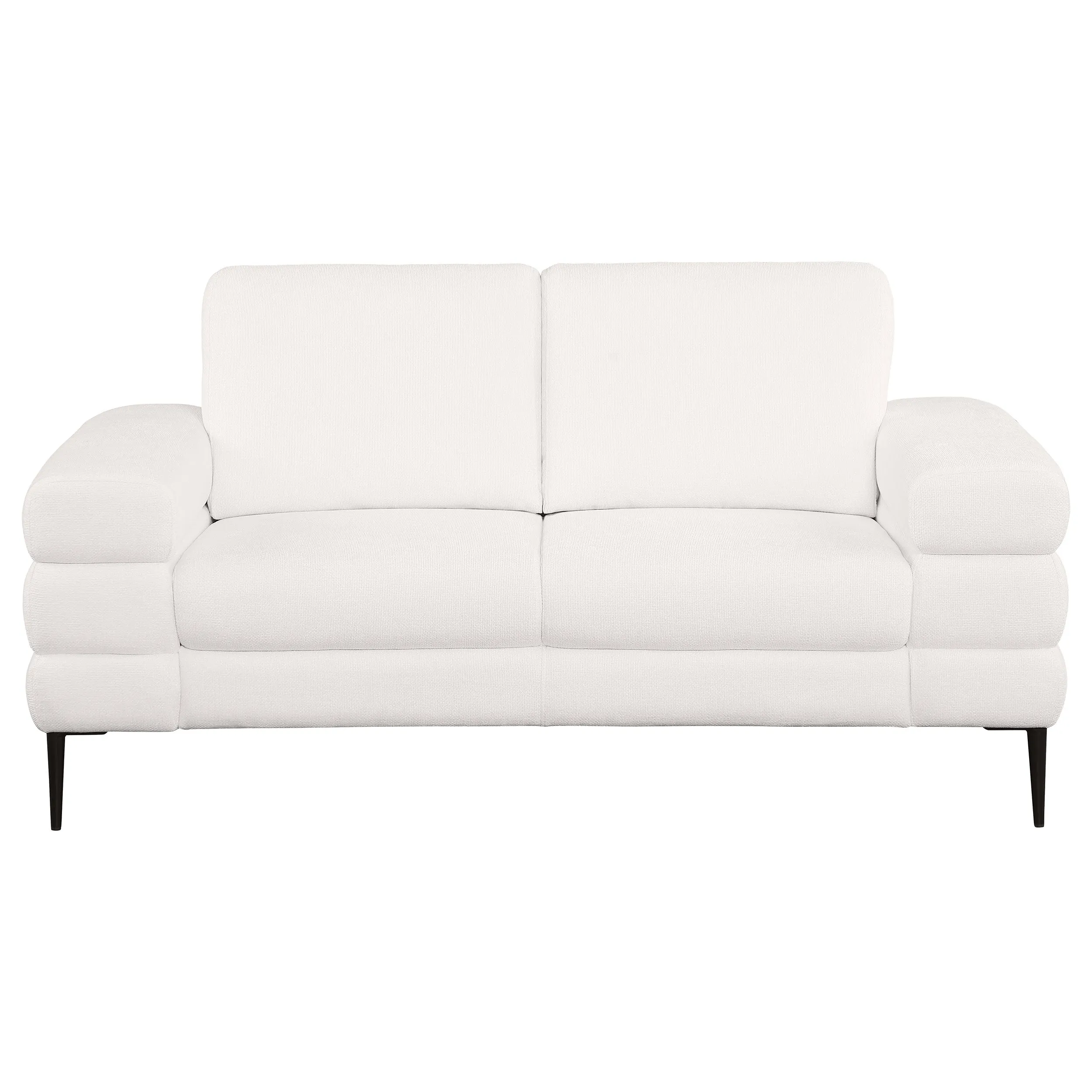 Jessel Chenille Upholstered Track Arm Loveseat Ivory
