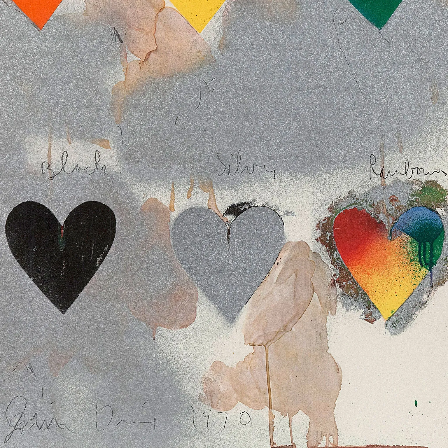 JIM DINE "8 HEARTS / LOOK" LITHO, 1970