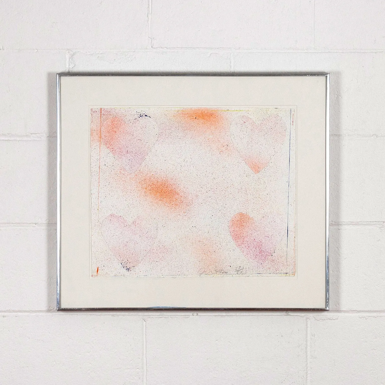 JIM DINE "DUTCH HEARTS" LITHO & COLLAGE, 1970