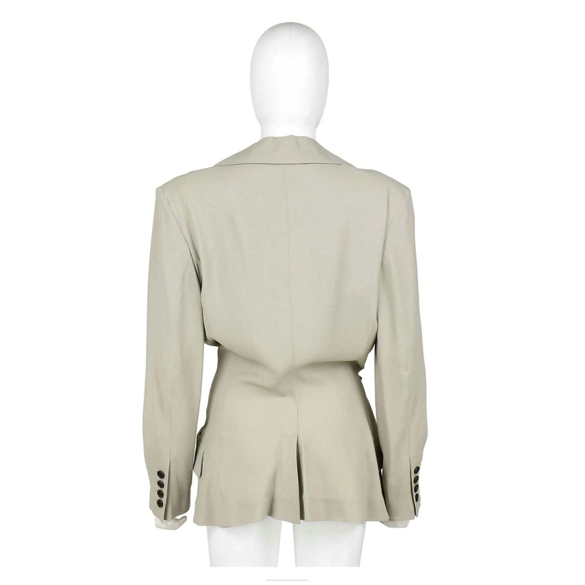 JOHN GALLIANO Beige Crepe Blazer with Brown Buckle