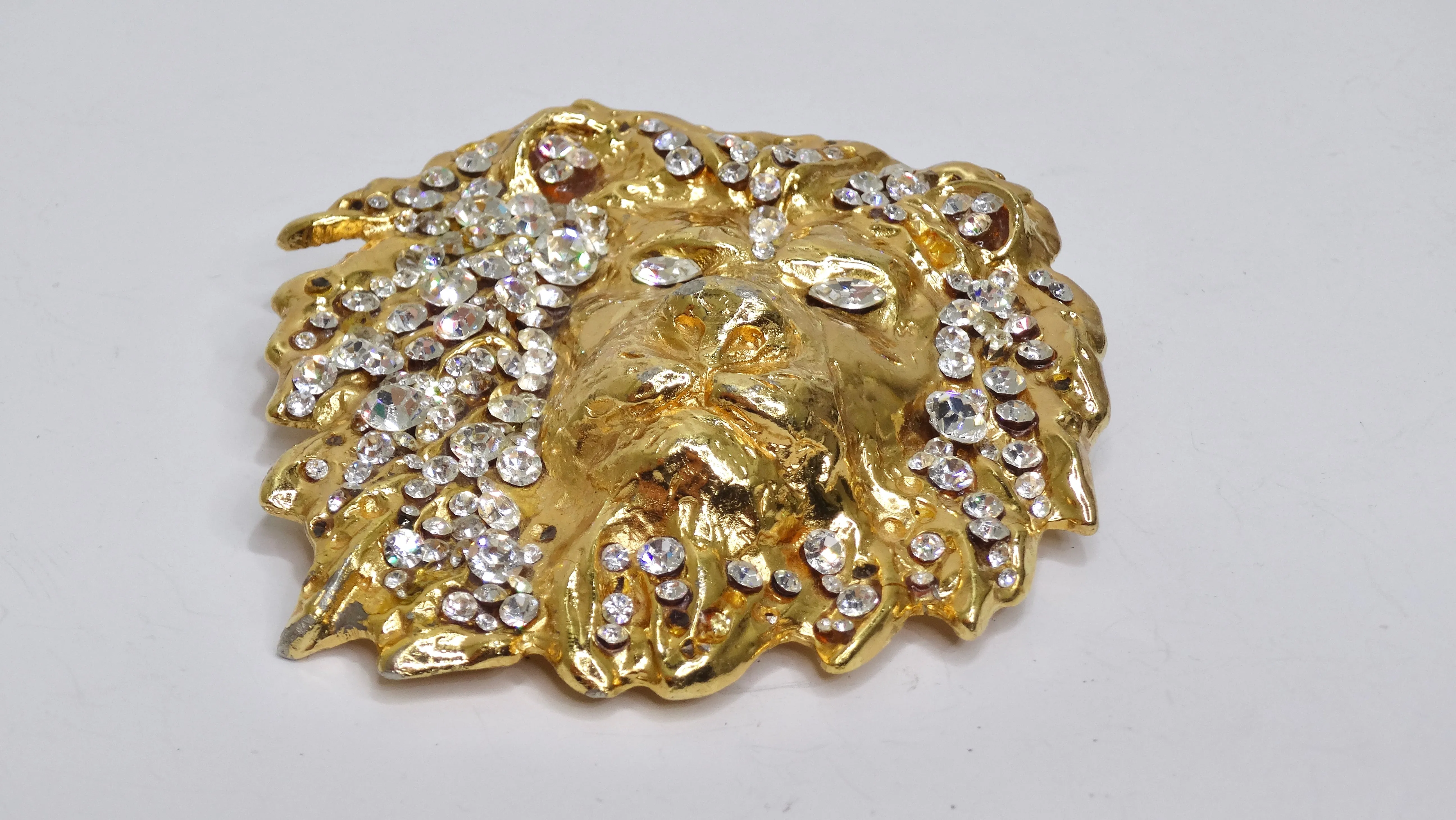 Katherine Baumann Swarovski Lion's Head Belt Buckle
