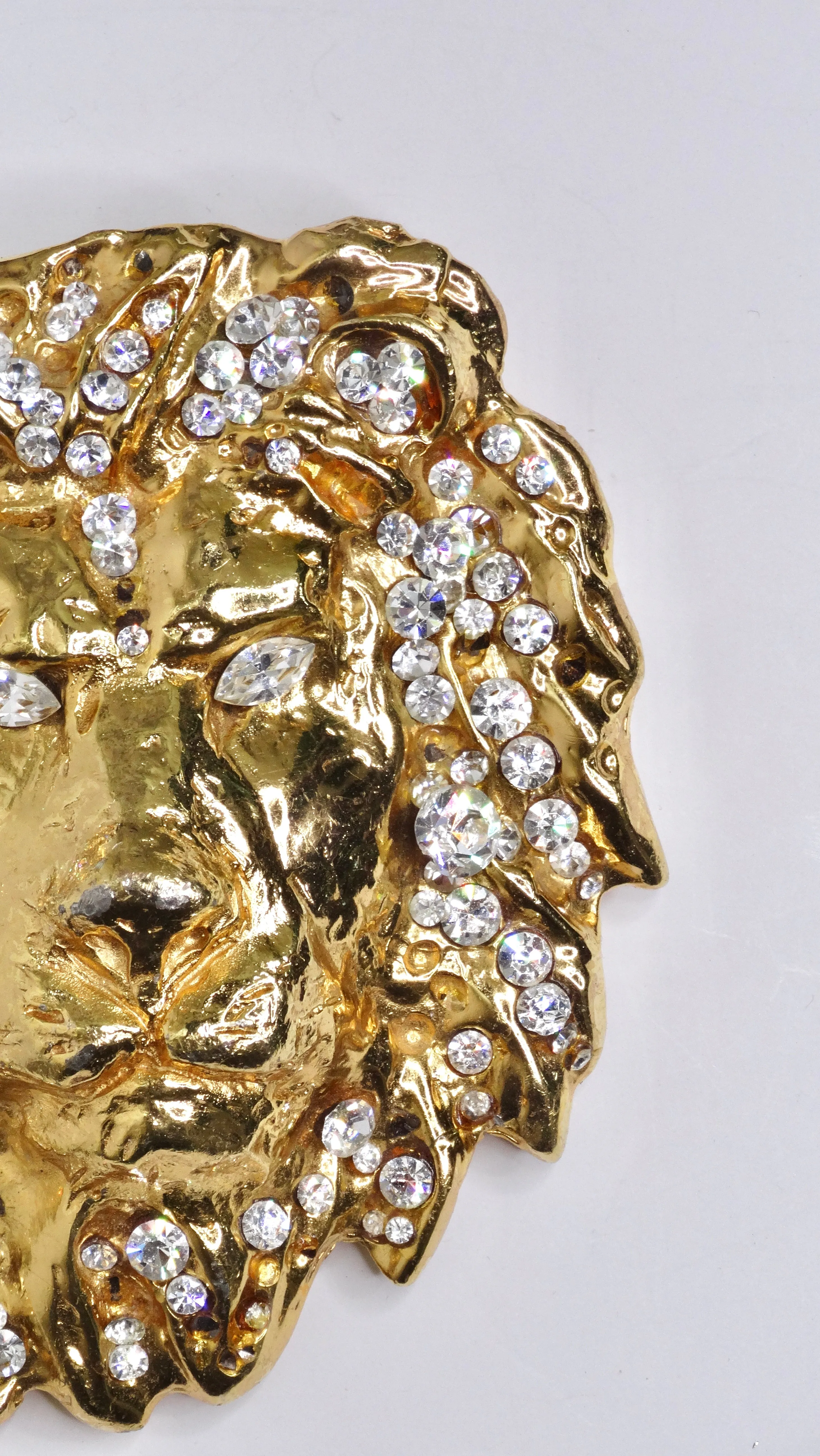 Katherine Baumann Swarovski Lion's Head Belt Buckle