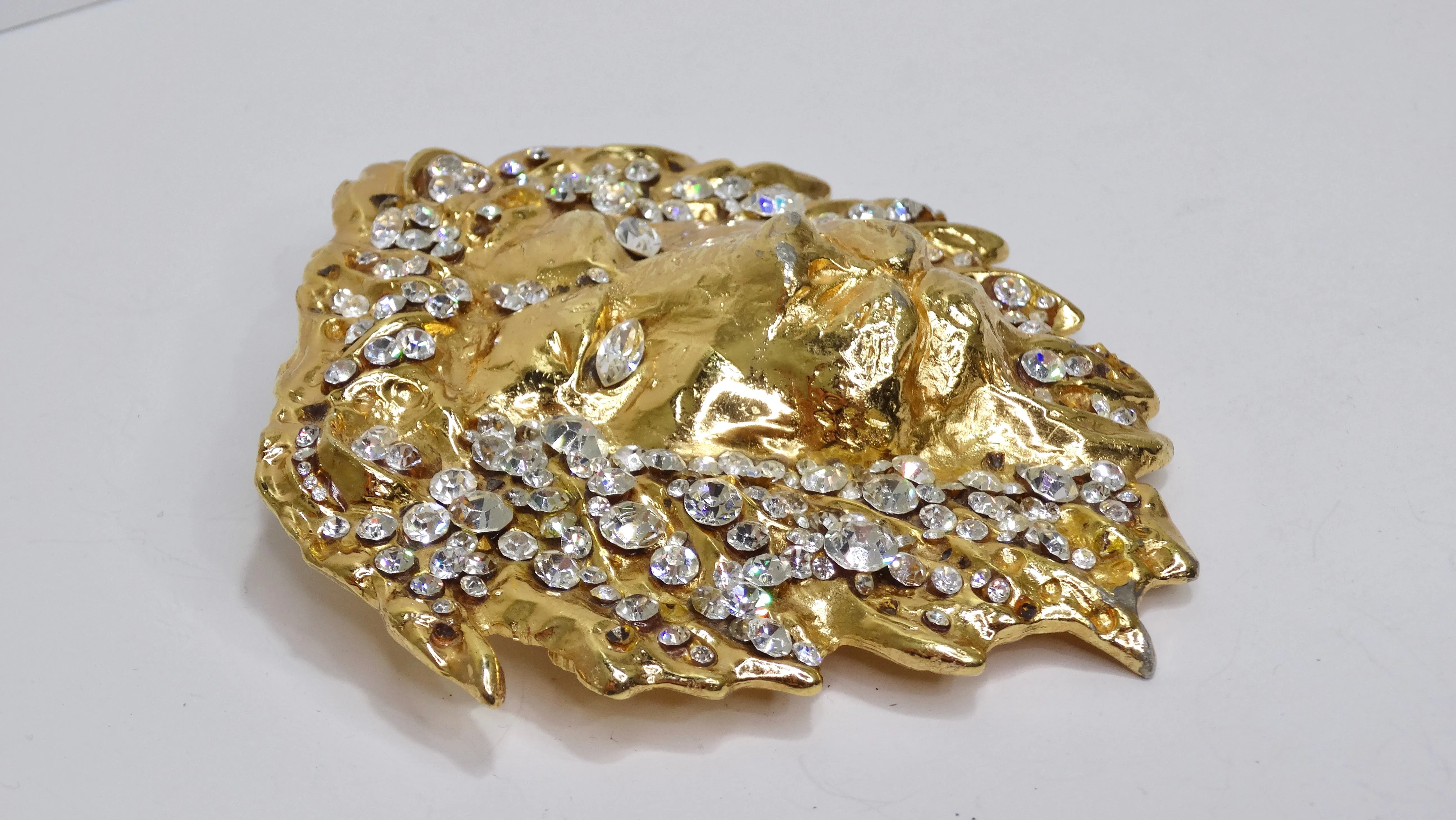 Katherine Baumann Swarovski Lion's Head Belt Buckle