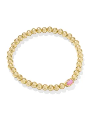 Kendra Scott Mini Elaina Stretch Bracelet - Gold & Carnation Opal