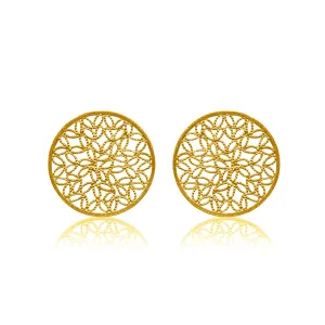 KRIN SOLID GOLD 18K STUD EARRINGS FILIGREE