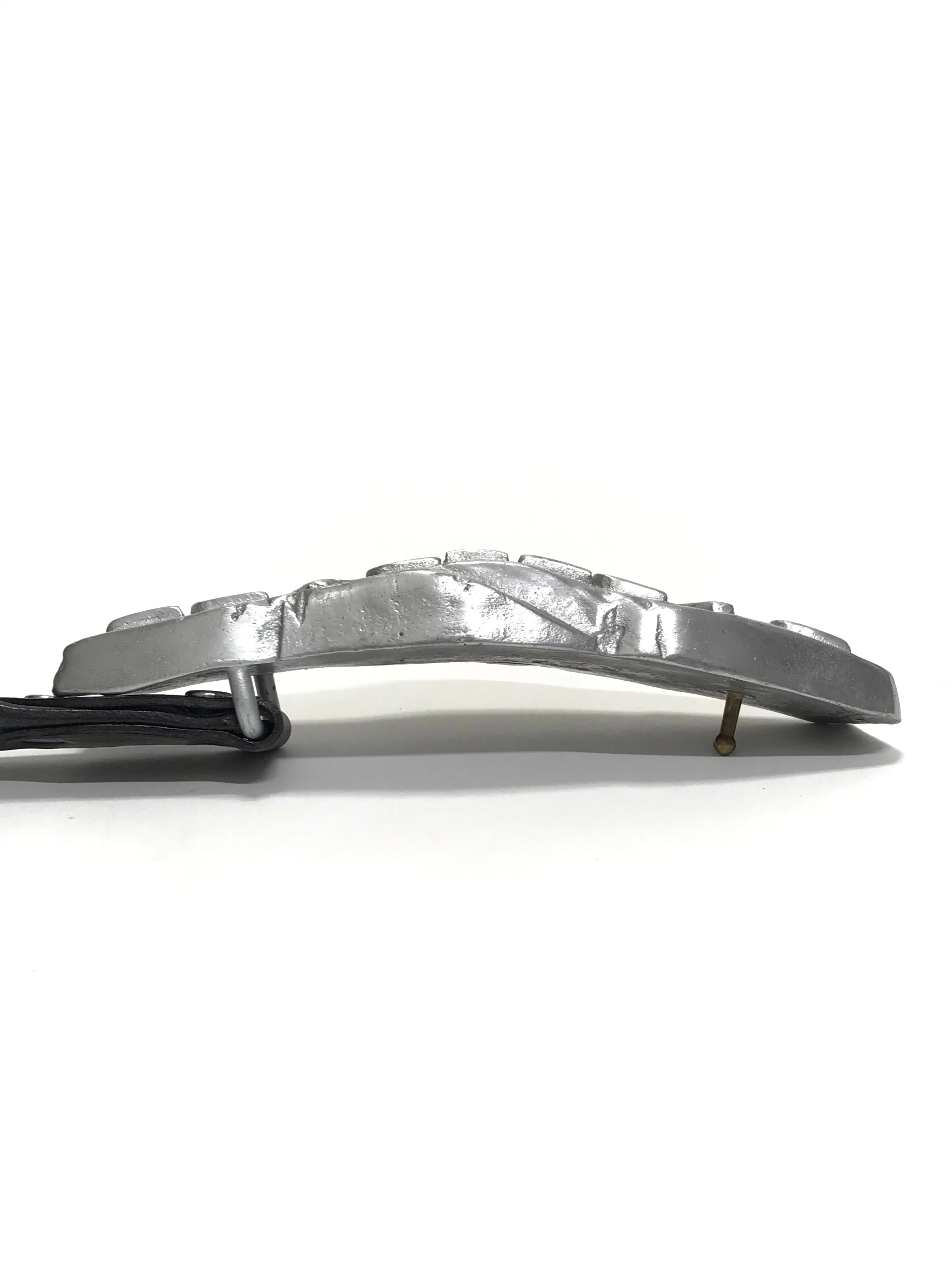 [L] A Bathing Ape Vintage Bape II Bape Solid Aluminum / Leather Belt