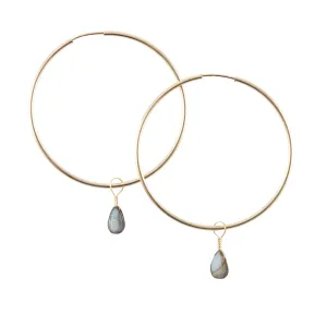Labradorite Hoop Earrings
