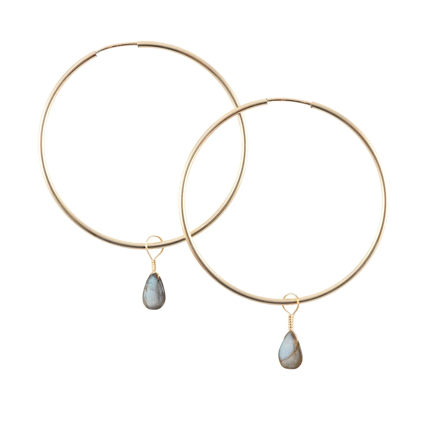 Labradorite Hoop Earrings