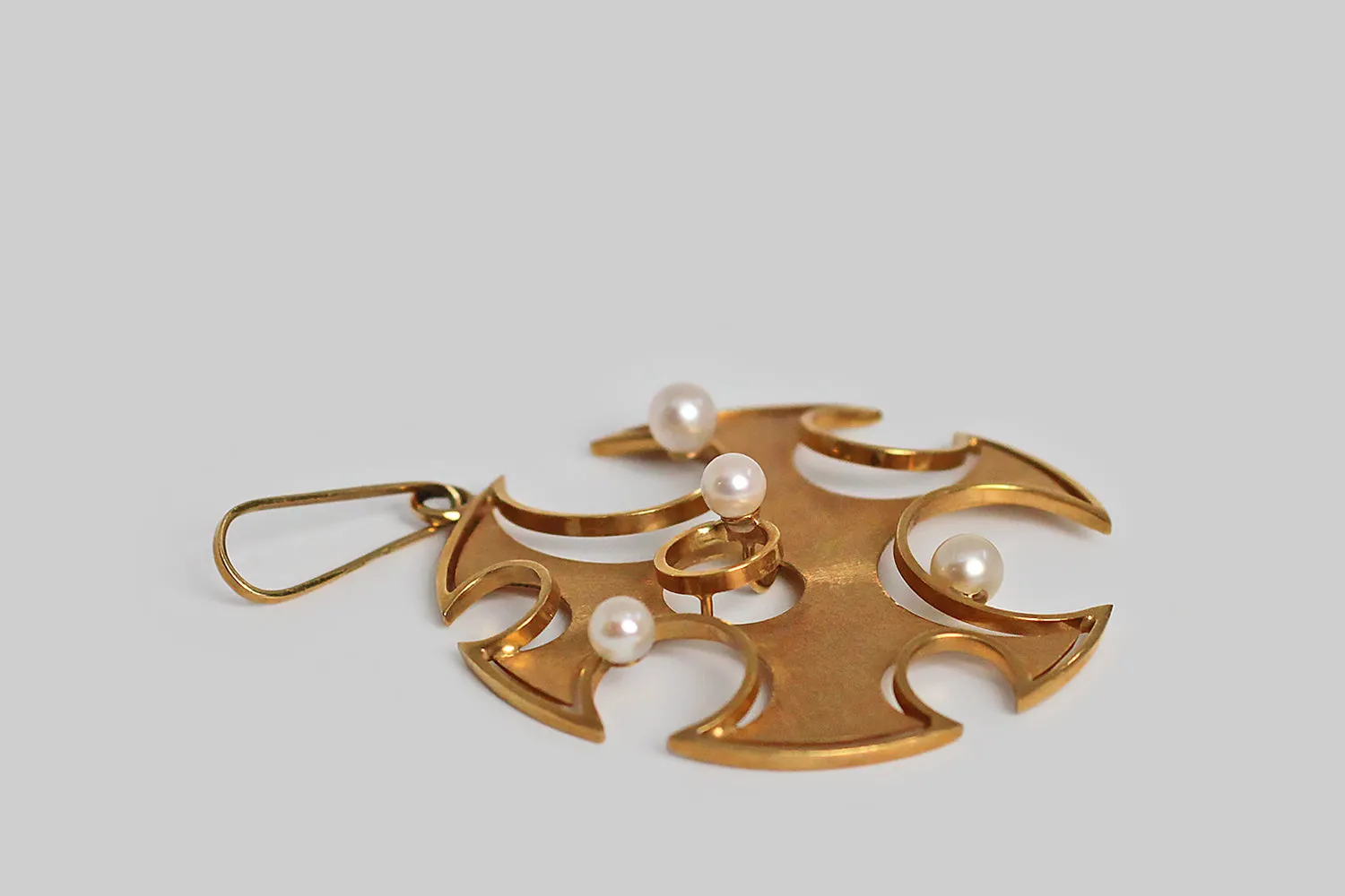 Large Modernist "Subtraction" Pendant