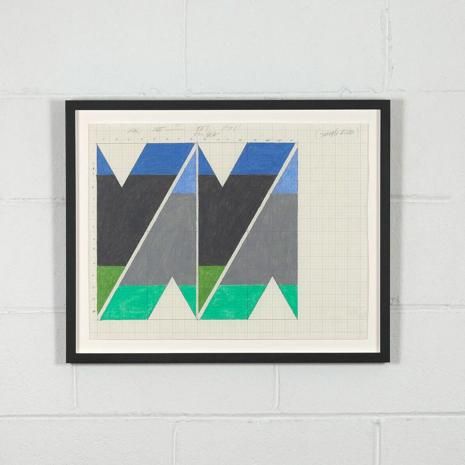 LARRY ZOX "SINGLE FILE" DRAWING, 1965
