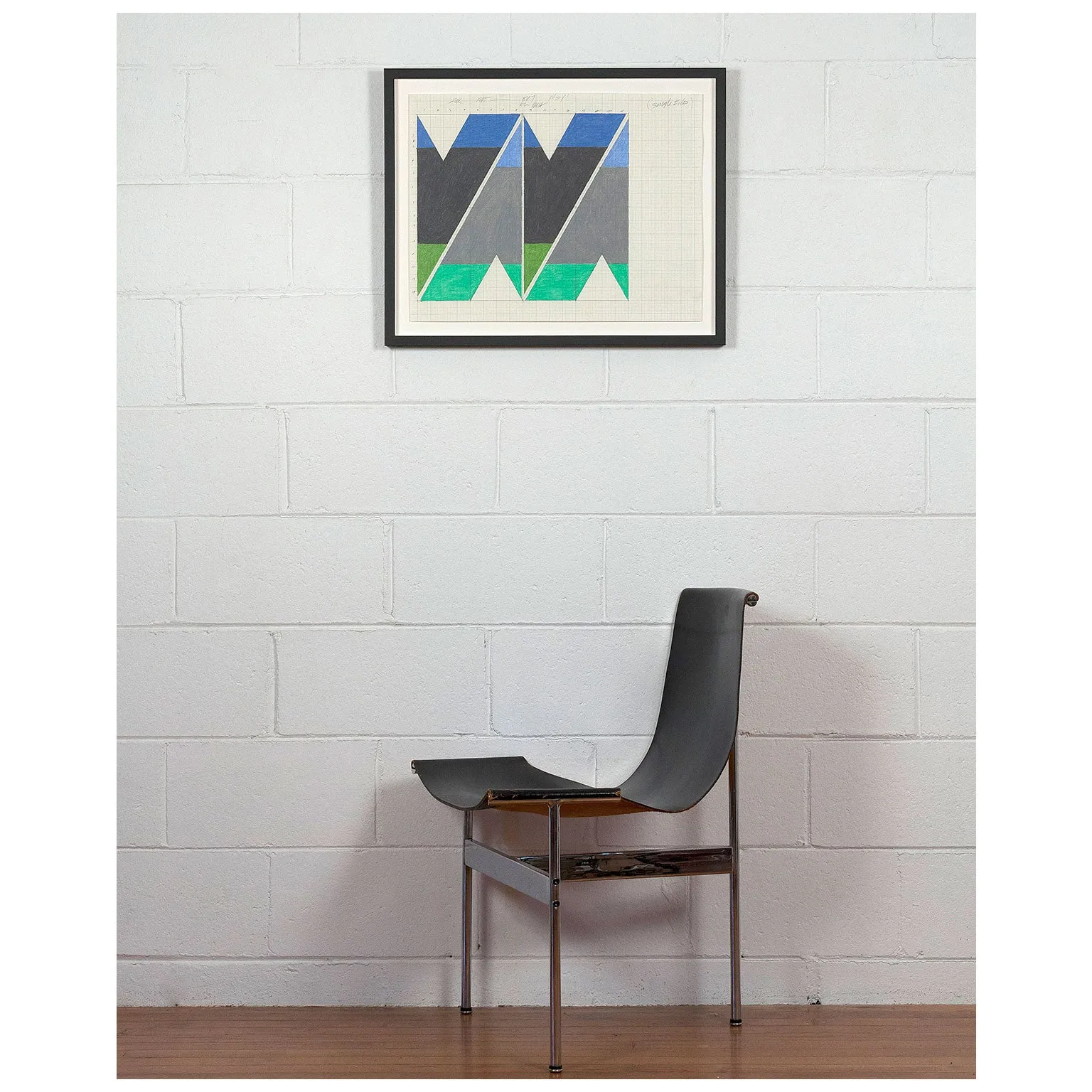 LARRY ZOX "SINGLE FILE" DRAWING, 1965