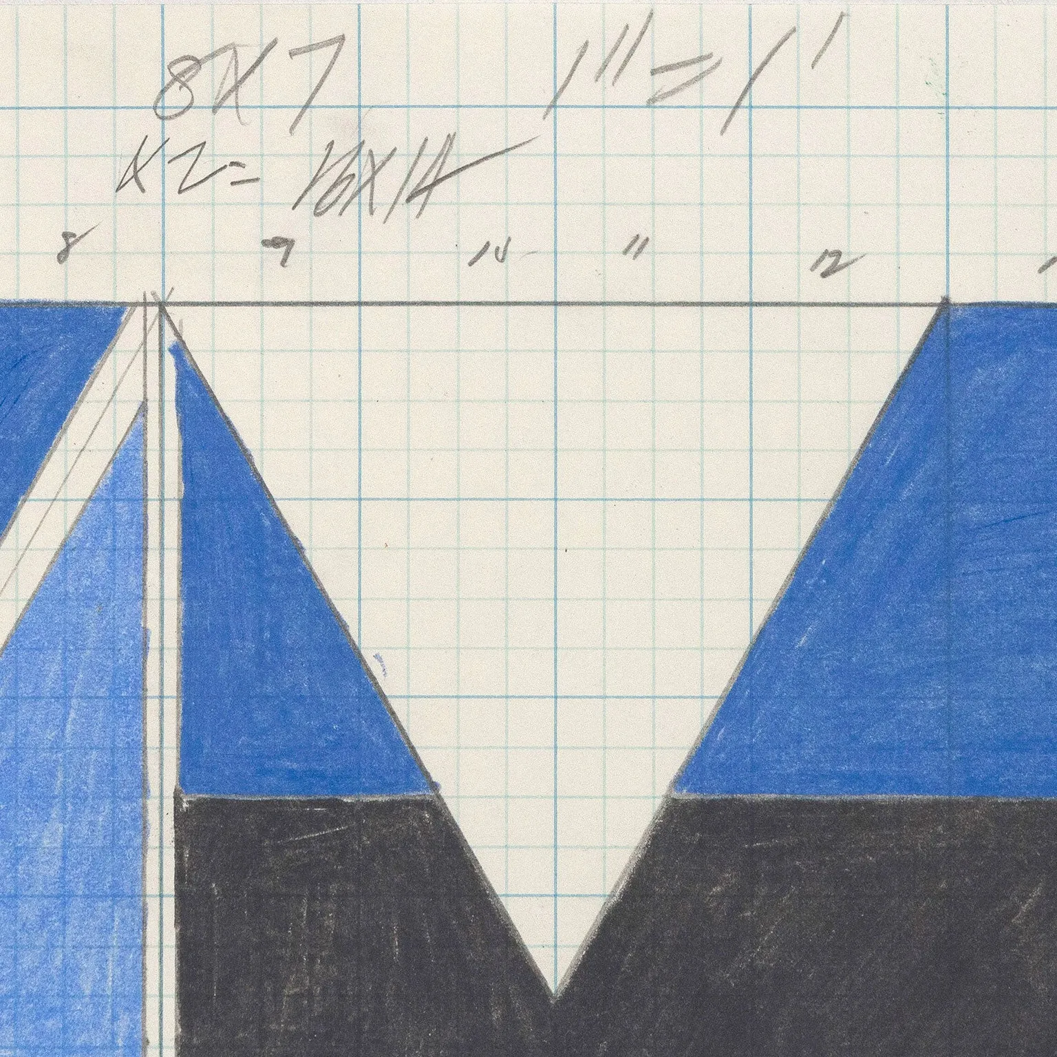 LARRY ZOX "SINGLE FILE" DRAWING, 1965