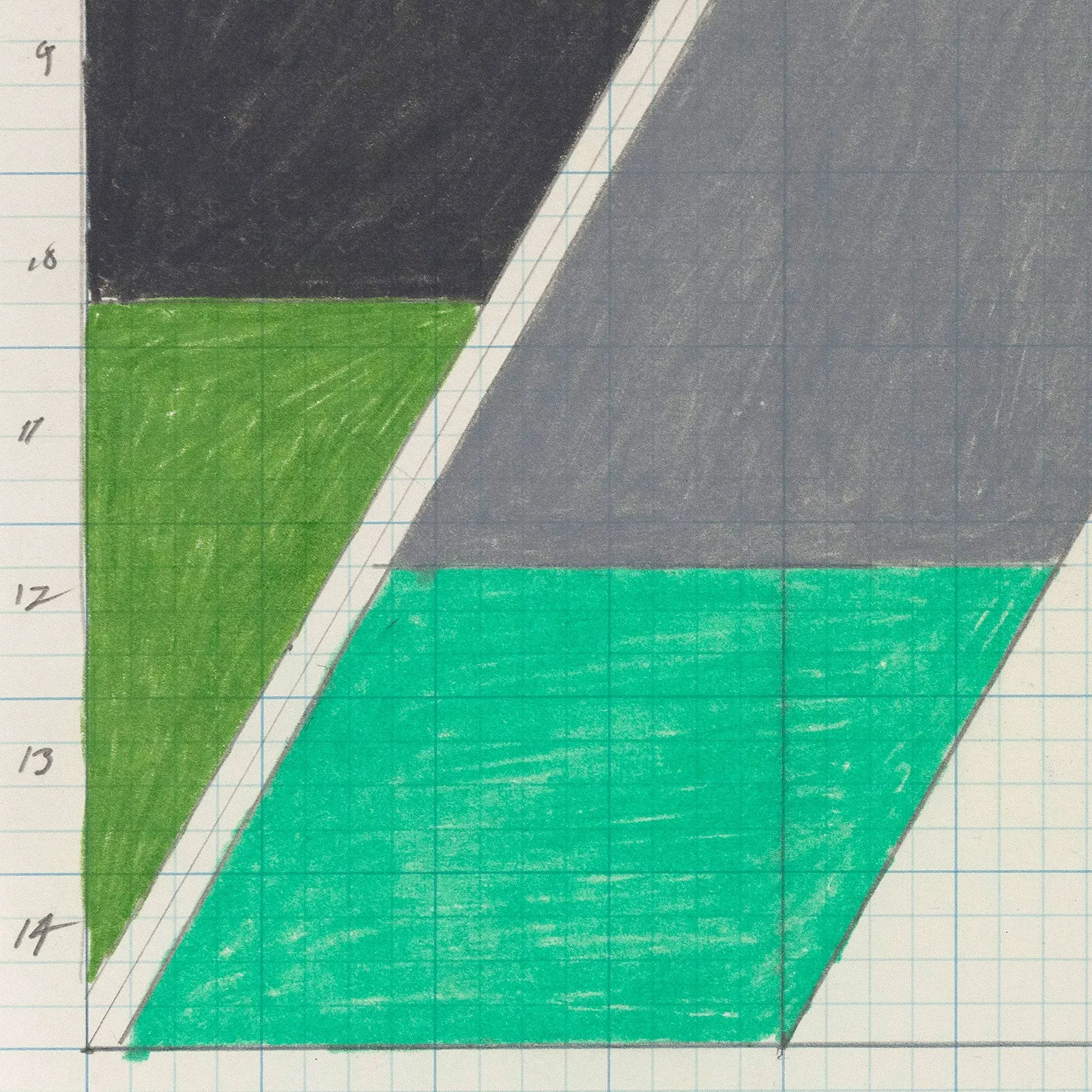 LARRY ZOX "SINGLE FILE" DRAWING, 1965
