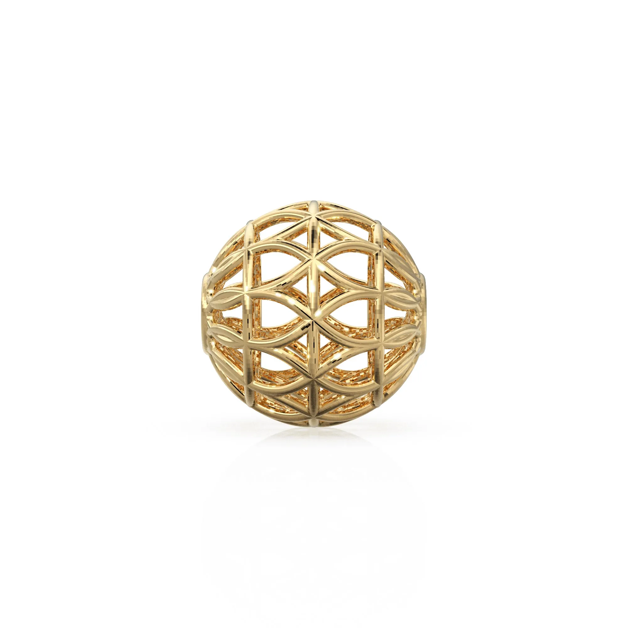 Lattice Filigree Openwork 18k Gold Beads Geometric Artisan Statement Ornate Spacer Finding 6mm 8mm 10mm