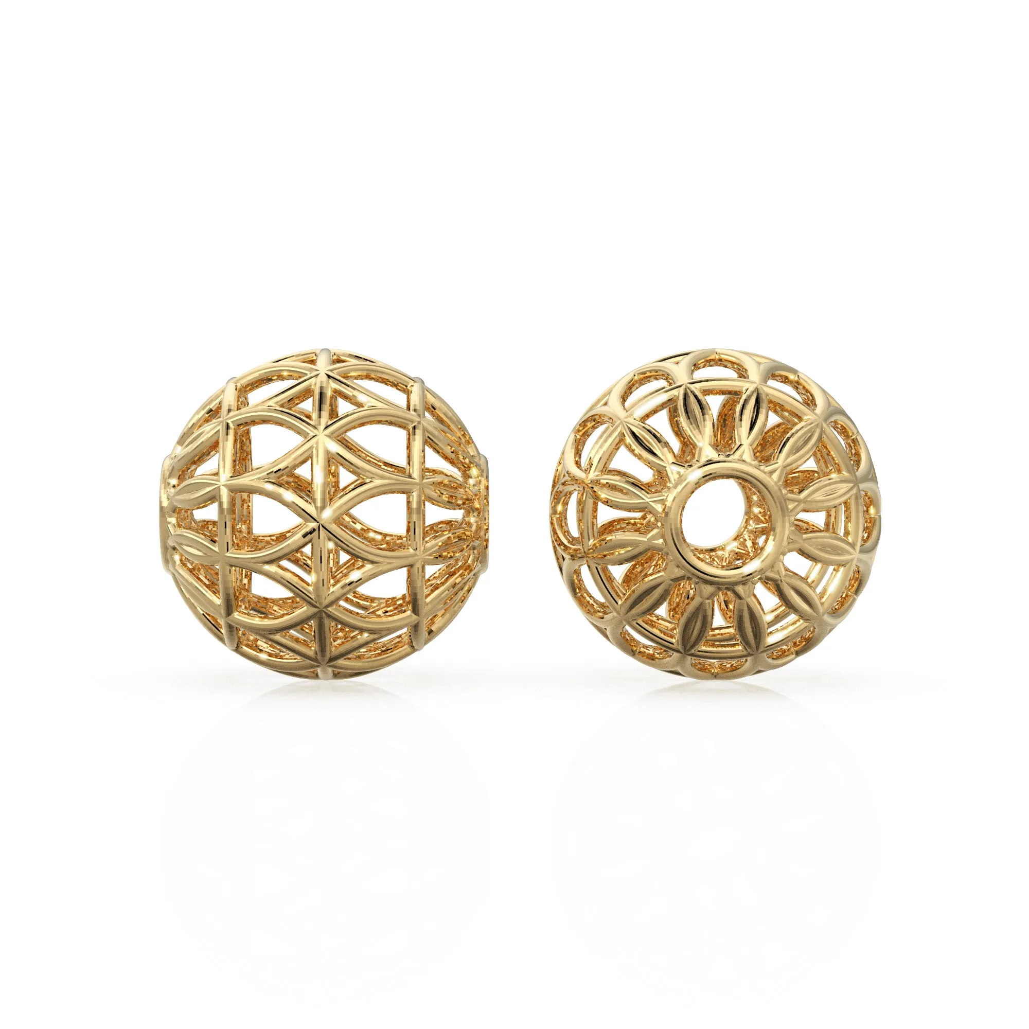 Lattice Filigree Openwork 18k Gold Beads Geometric Artisan Statement Ornate Spacer Finding 6mm 8mm 10mm