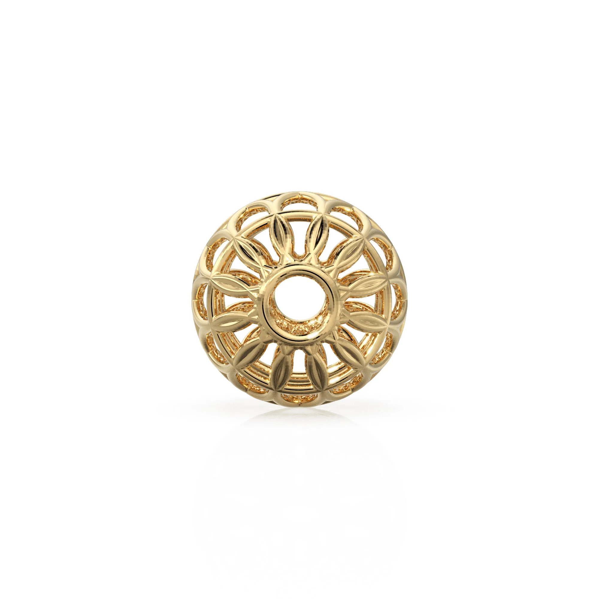 Lattice Filigree Openwork 18k Gold Beads Geometric Artisan Statement Ornate Spacer Finding 6mm 8mm 10mm