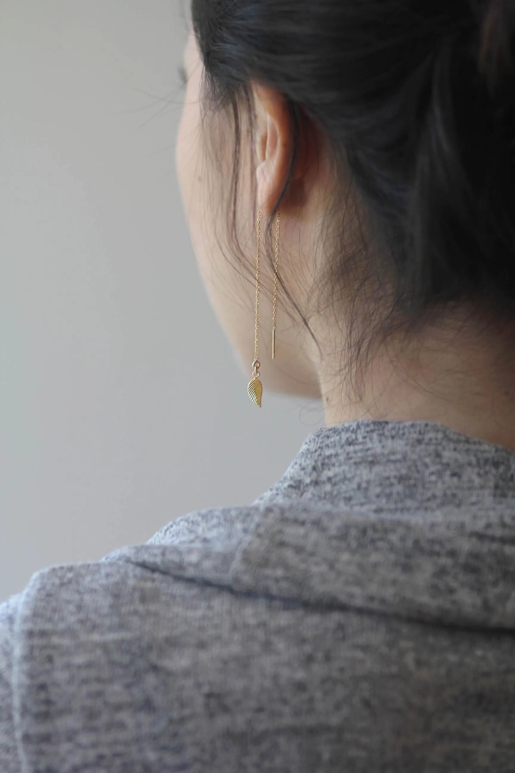 Leaf Threader Earrings