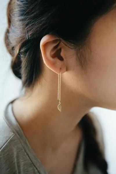 Leaf Threader Earrings