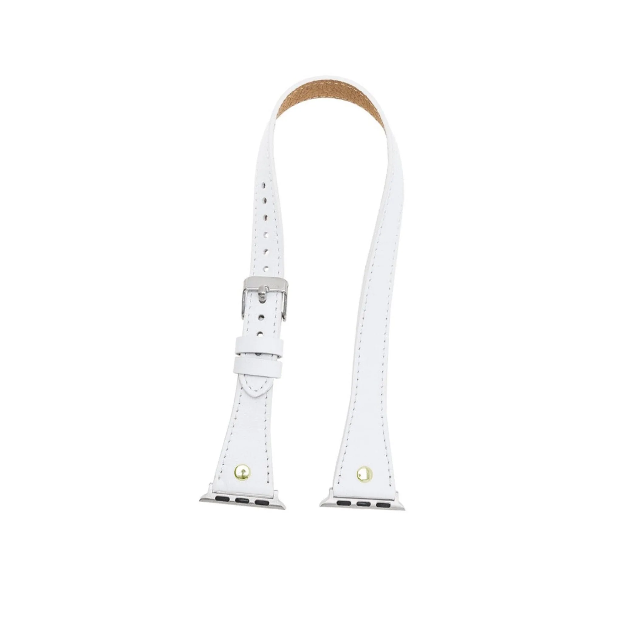 Leeds Double Tour Slim with Gold Bead Apple Watch Leather Straps