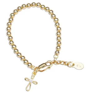 Lenox - 14K Gold Plated Cross Bracelet (Large)