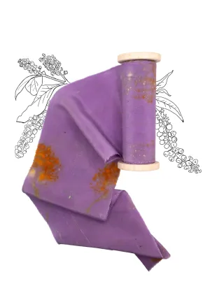Limited Edition Eco Print #16 Crepe de Chine Silk Ribbon - Purple