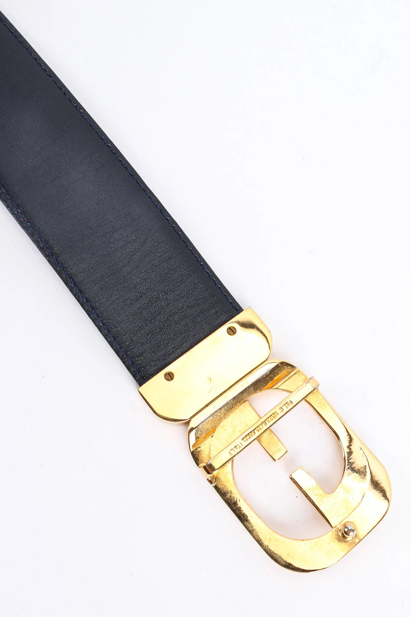 Logo Buckle Leather Belt