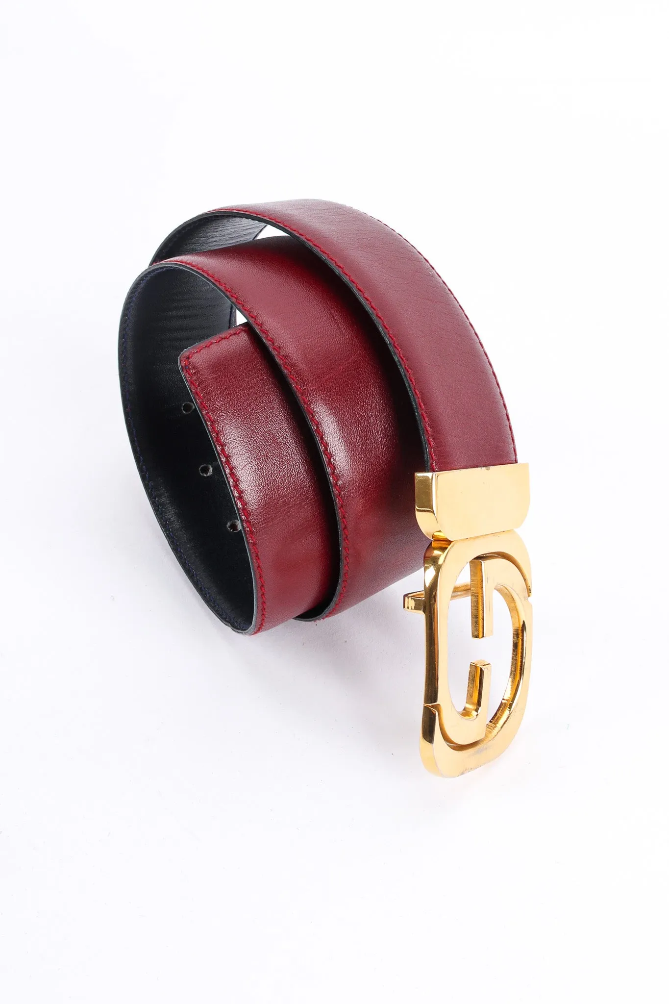Logo Buckle Leather Belt
