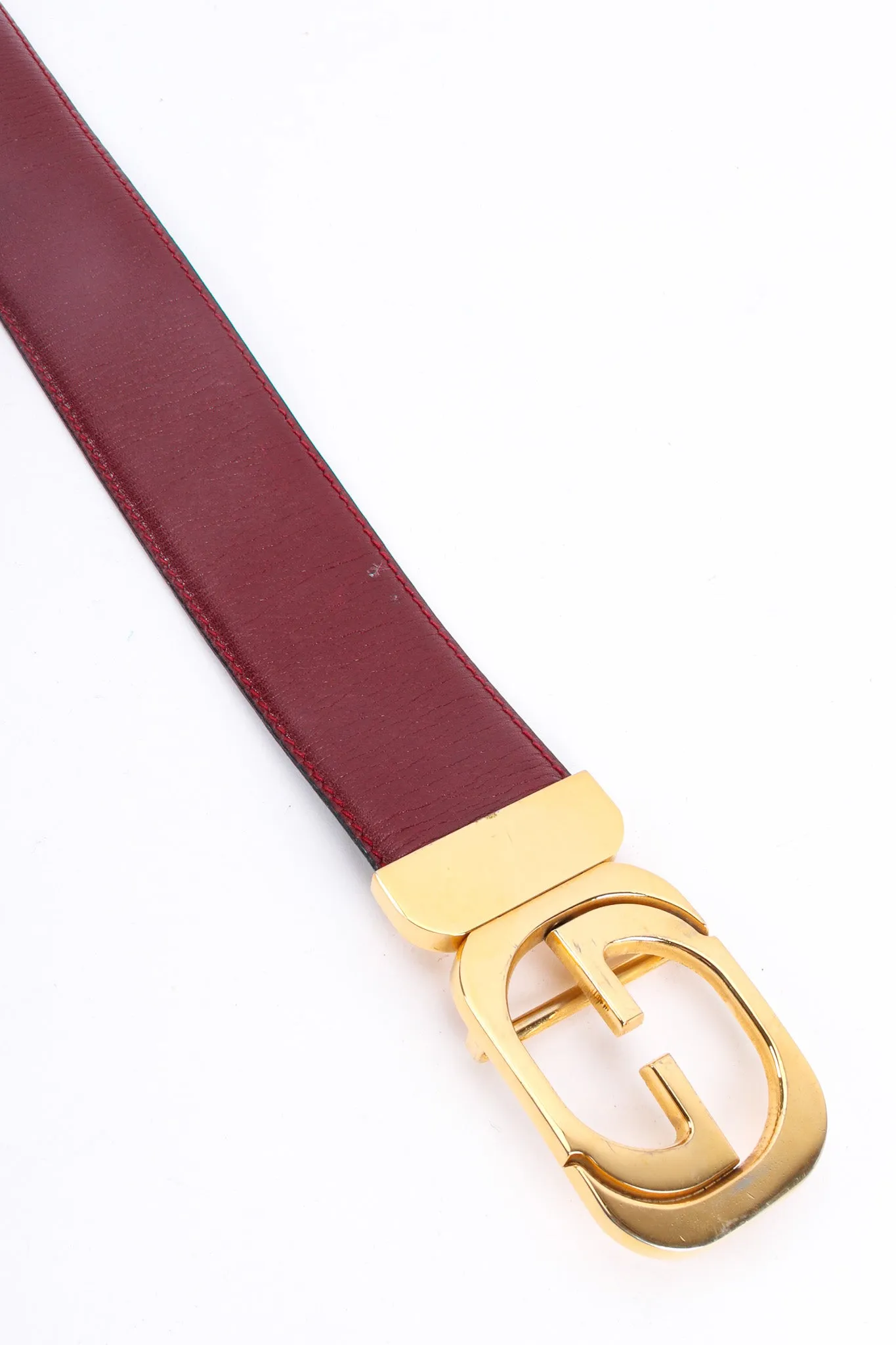 Logo Buckle Leather Belt