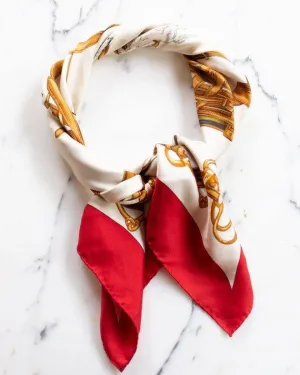 Longchamp Paris Circus Horse and Buckle Silk Scarf