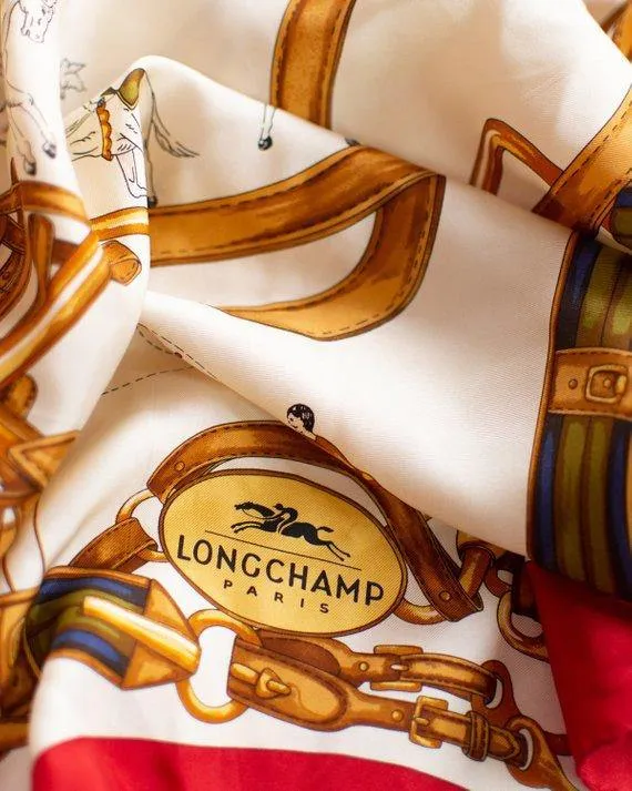 Longchamp Paris Circus Horse and Buckle Silk Scarf