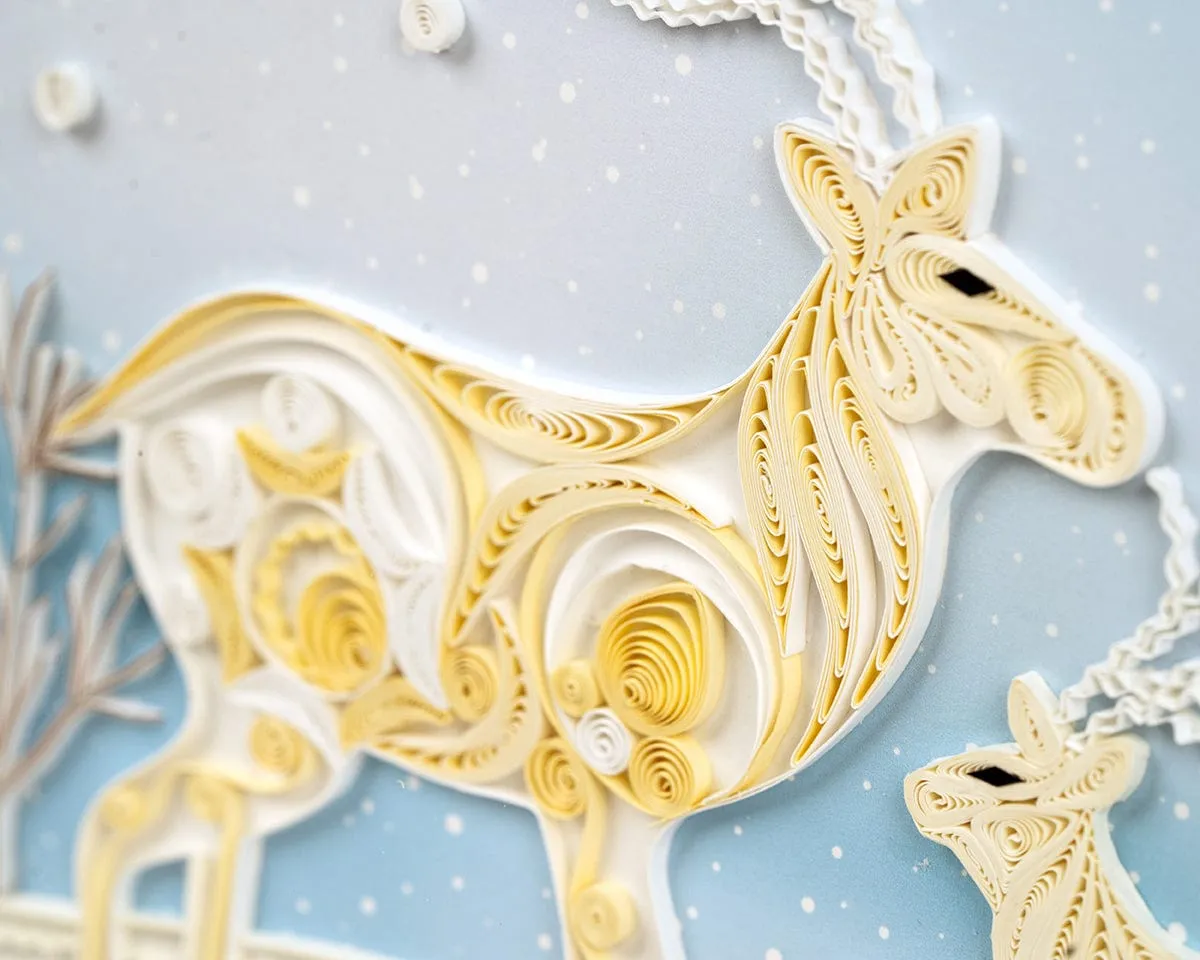LTD Vietnam Art Series - Quilled Snowy Reindeer