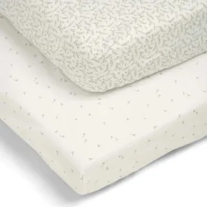 Mamas & Papas 'Welcome to the World Seedling' Cotbed Fitted Sheets (2 pack) - Seed/Leaf