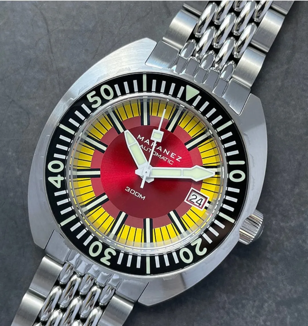 Maranez Samui Steel Automatic Watch Red Yellow