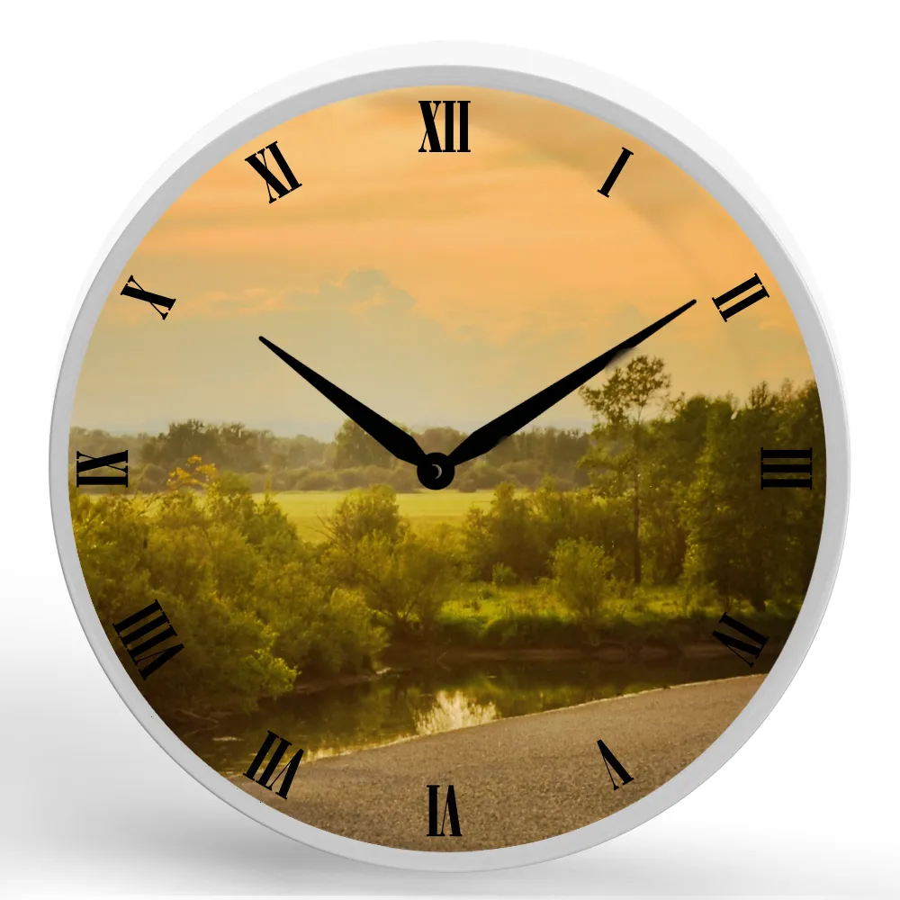 Meadow <br>Round Framed Wall Clock 11.75"