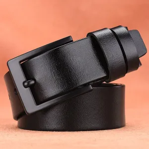 men  genuine cow leather  strap  vintage pin buckle male belt